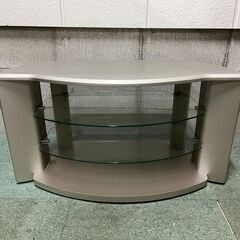 木製 テレビ台 AVボード ローボード ガラス板 3段 キャスタ...
