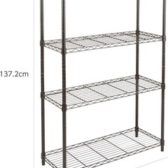 Amazonベーシック 4段スチールラック 棚 メタルラック キッチンラック 耐荷重635kg 幅91.4 x 奥行35.6 x 高さ137.2cm ブラックの画像