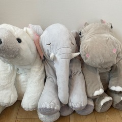くったりシリーズ3セット！　シロクマさん　ゾウさん　カバさん　ビ...
