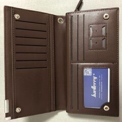 【未使用品】管理番号：G-6 　レザーロングウォレット 長財布　１０cm ×１９cm 厚み２.５cm （概算）の画像