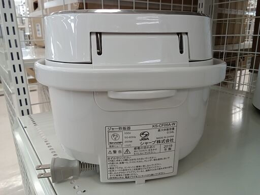 ☆ジモティ割あり☆ SHARP 炊飯器 KS-CF05A-W 19年製 動作確認 