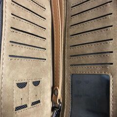 【未使用品】管理番号：G-3 　レザーロングウォレット　ファスナー部２色あり　縦２０cm 横１０cm 厚み２cmの画像