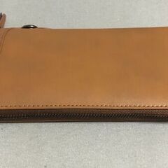 【未使用品】管理番号：G-3 　レザーロングウォレット　ファスナー部２色あり　縦２０cm 横１０cm 厚み２cmの画像