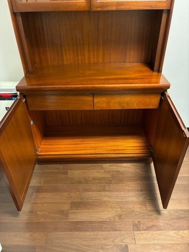 ☆NATHAN サークル ガラス キャビネット 木製 マホガニー 英国