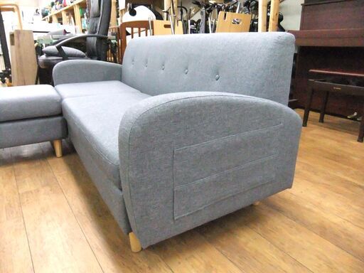 L字ソファ 3人掛け カウチソファ コーナーソファ ソファー オットマン付き イス 家具 札幌市 厚別区