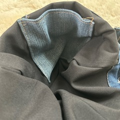 デニムのショルダーバックの画像