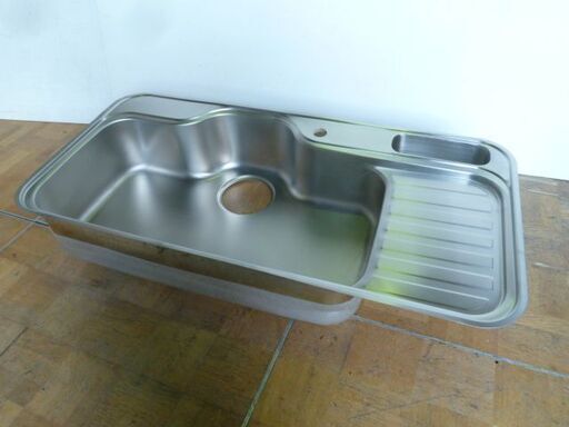 【未使用品】ヤジマ ステンレスシンク キッチン 流し台 幅1180×奥580 シンク深さ215mm 左シンク 部欠あり