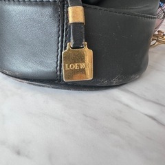 ロエベ　ハンドバッグ　黒　レザー　2wayの画像