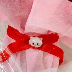 母の日用ミニアレンジメント・ピンク・ネコチャームの画像