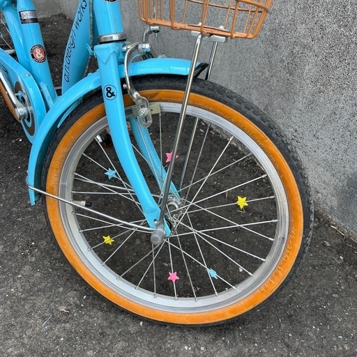 18インチ 子供用 自転車 a.n.design works ブルー ベル カゴ 荷台 補助輪付き