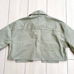 美品☆ZARA クロップドシャツジャケット ☆コットン100%の画像