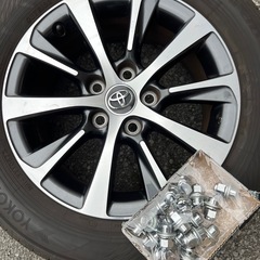 SAI純正ホイール　16インチ7J＋40 PCD114.3 ヨコハマADVAN 22年　215/60R16 バリ山4本セットSAI Voxy Noah 等ナット付き！の画像