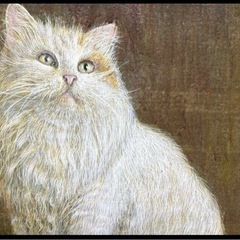 猫の油彩画の画像