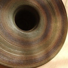 花器 円形 緑 茶の画像