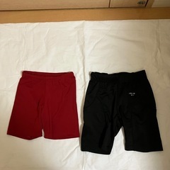 スポーツ用スパッツ（インナー）セット 赤150 黒140