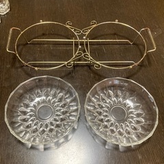 【新品未使用】ショットグラス×5 ガラスの小皿×2 モデルン頒布会　昭和レトロ　酒器　洋酒セットの画像