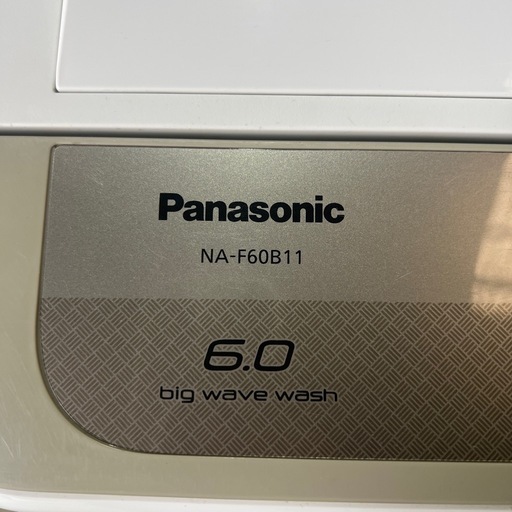 004洗濯機 panasonic NA-F60B11 6.0kg 2017年製 (ももろう) 上 004洗濯機 panasonic NA-F60B11 6.0kg 2017年製 (ももろう) 上