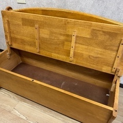 収納付き木製ベンチ スツール チェアの画像