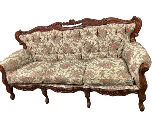 ロココ調　猫脚ソファー　三人掛　ロココ調　アンティーク調