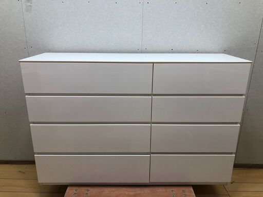 ニトリ ローチェスト クエス　ホワイトウォッシュ 140cm幅　250428-4 ニトリ ローチェスト クエス ホワイトウォッシュ収納チェスト白