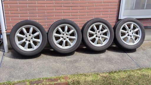 ワタナベエイトスポーク F8F ホイール タイヤ付き 16インチ 4本セット RS Watanabe F8F TYPE 15×6.5J+35 4H-100 ブラック