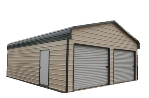 電動シャッター 勝手口付きアメリカンガレージ（6m＊6m＊2.7m）