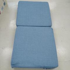 低反発クッション2個 セット売り 布地 ブルー 幅40cm 奥行...