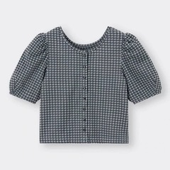 GU パフスリーブ ジャガードボリュームスリーブTの画像