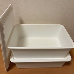イケア　プラスチックケース（白）２個セット