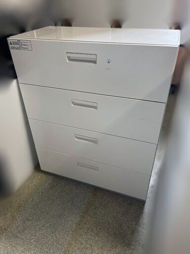 【自社配送は札幌市内限定】スチールキャビネット 引出し 4段 鍵付き オフィス家具 中古 菊水倉庫