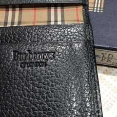 BURBERRY バーバリー レザー パスケース 定期入れ ブラック 日本製の画像