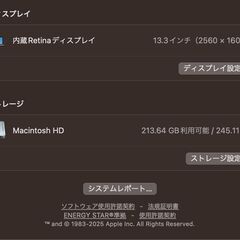 MacBook Air（M1,2020）256GB/8GB〈MGND3J/A〉⑤の画像