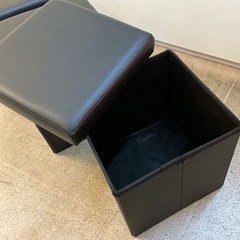 ＜新品同様＞収納ミニスツール・合皮ブラック・サイズ・幅29×高29㎝　１個の画像