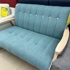 ジモティ来店特価!!　2人がけソファー　ライトブルー　　J-25...