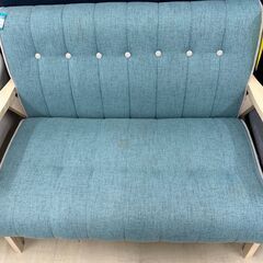 ジモティ来店特価!!　2人がけソファー　ライトブルー　　J-250482の画像