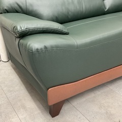 KD-56【新入荷　アウトレット品】レジェンド/本革　3シーターソファ　グリーンの画像