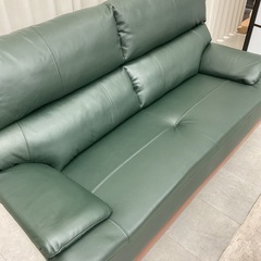 KD-56【新入荷　アウトレット品】レジェンド/本革　3シーターソファ　グリーンの画像