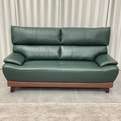 KD-56【新入荷　アウトレット品】レジェンド/本革　3シーターソファ　グリーンの画像