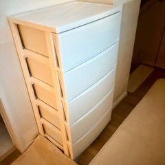 美品　5段チェスト　ホワイト