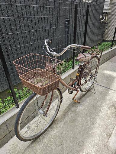 変速機付き 可愛いママチャリ ブラウン