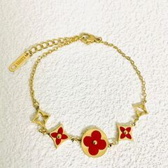 [LENNON  LEE] ブレスレット レディース 四つ葉のクローバー [幸運腕輪] 天然瑪瑙 シルバー925 18K金RGP 金属アレルギー対応 レディース アクセサリー バレンタインデー 誕生日プレゼント 女性 贈り物の画像