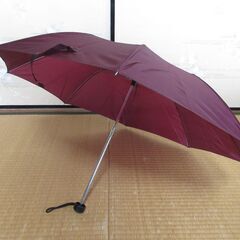 雨傘　折りたたみ　ワインレッド　使用品の画像