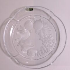 HOYA クリスタルガラス フルーツ柄 大皿