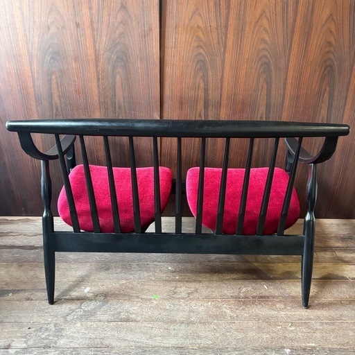 ラブソファ アンティークソファ レトロ椅子 木製 チェア ブラック