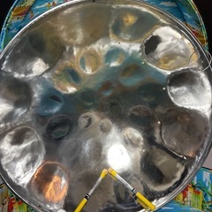 スティールパン（ローテナーパン）&ケース＋スタンド、譜面台