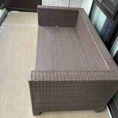 ブラウンラタン風ガーデンソファ