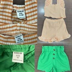 ヨッシーぬいぐるみ＆新品 SHEIN 子ども服 6点セット　80ｃｍ他　の画像