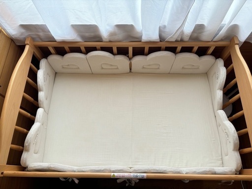 ベビーベッド「エリーゼ」 ベビーベット 転落防止 キャスター