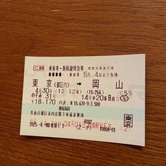 4/30 新幹線指定席チケット