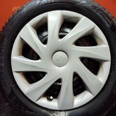 【BS BLIZZAK VRX3 155/65R14】スタッドレス【ダイハツ 純正ホイール 14インチ 4.5J4HPCD100】22年製 バリ溝 タント ムーヴ等　(KTM368)の画像